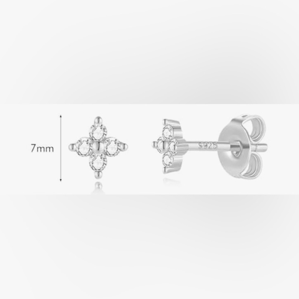 #19 Sterling Silver Stud Earrings - Picture 4 of 4